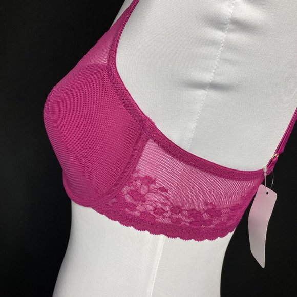 Natori Flowers Bra 30DD Magenta Pink Cherry Blossom Convertible Contour Padded - Picture 7 of 14